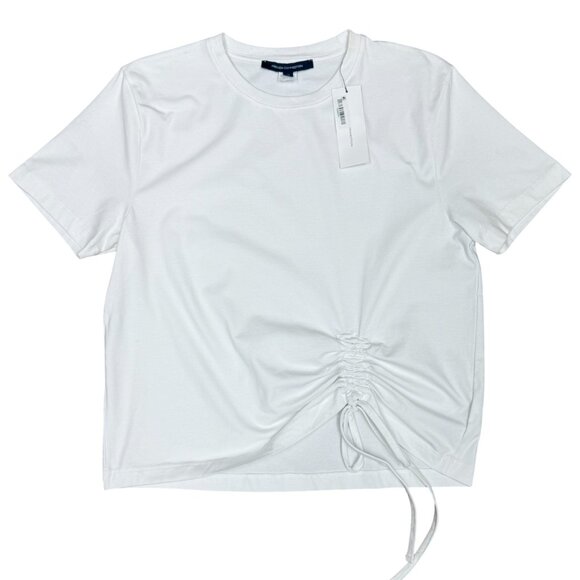 FRENCH CONNECTION Women's NWT Rallie Cotton Rouched T-Shirt White | Size M - Picture 3 of 7